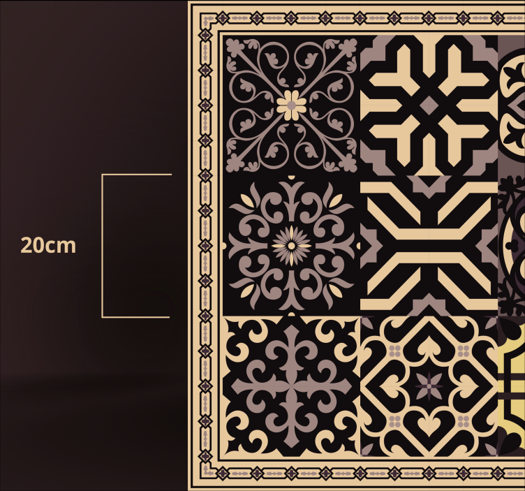 Koberec z černých cementových ocasů - TenStickers