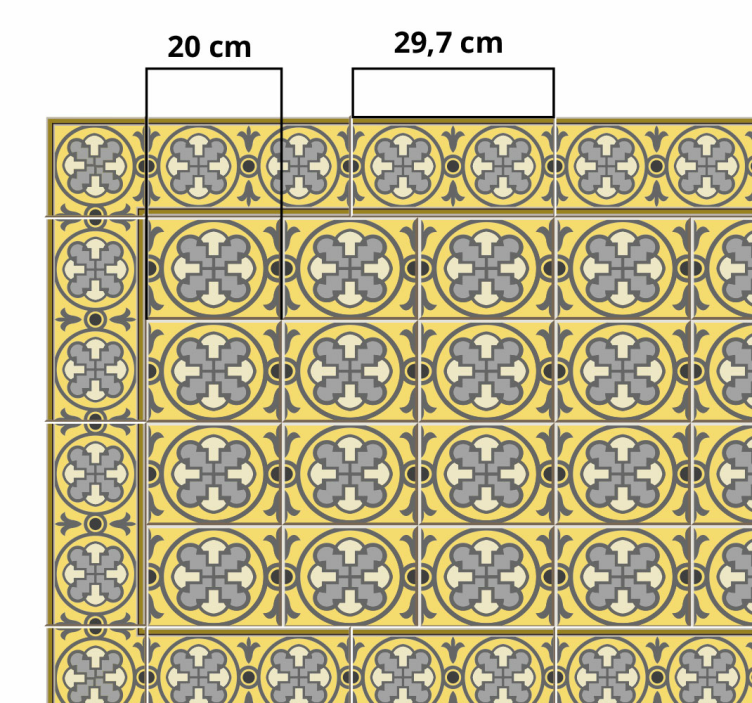 Vinylový koberec kuchyně šedé tóny a žluté - TenStickers