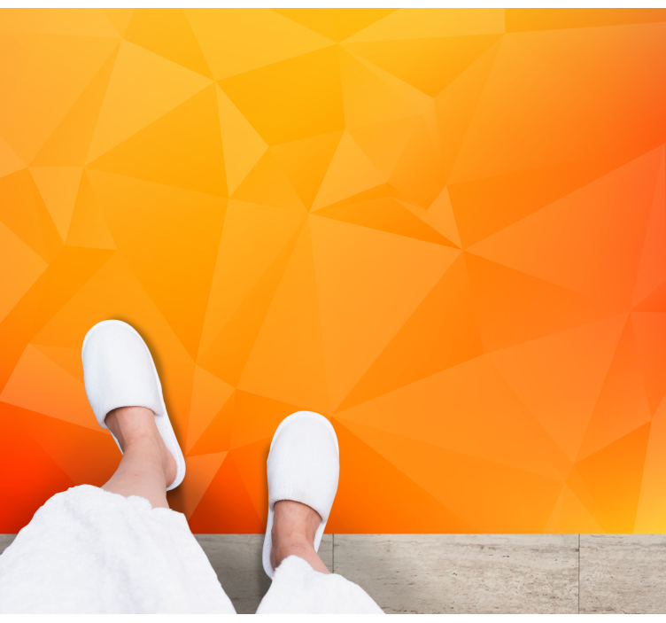 Abstraktní oranžové geometrické tvary moderní koberec - TenStickers