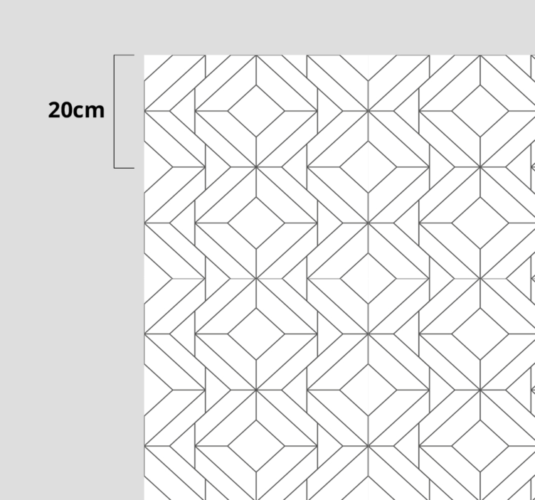 Bílý vzor Geometrický vinylový koberec - TenStickers