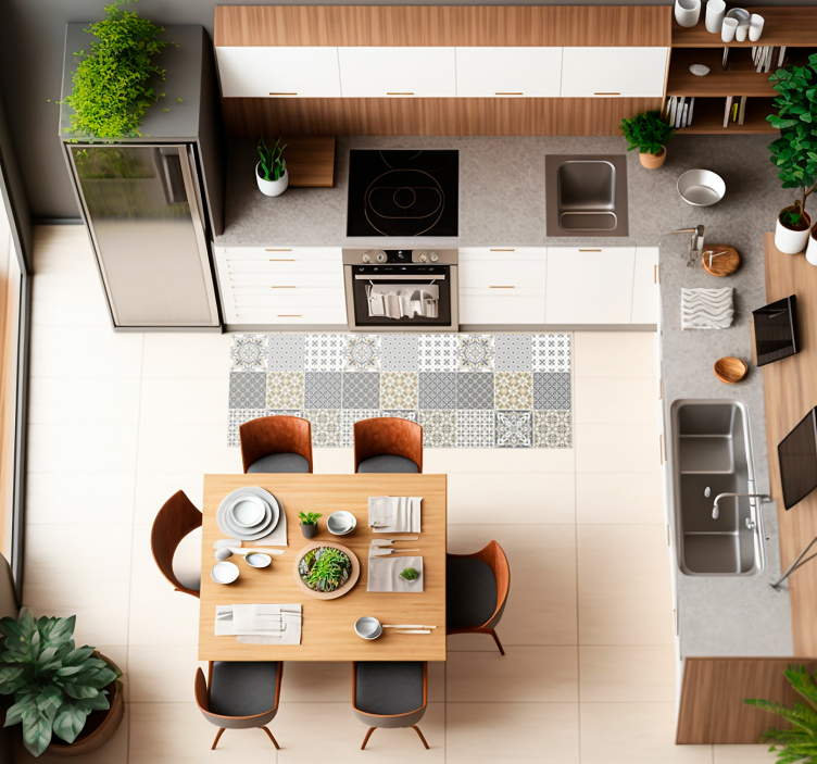 Marocký styl dlaždice efekt dlaždice koberec - TenStickers