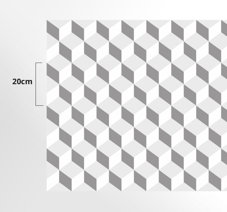 šedé kostky Kuchyňský vinylový koberec - TenStickers