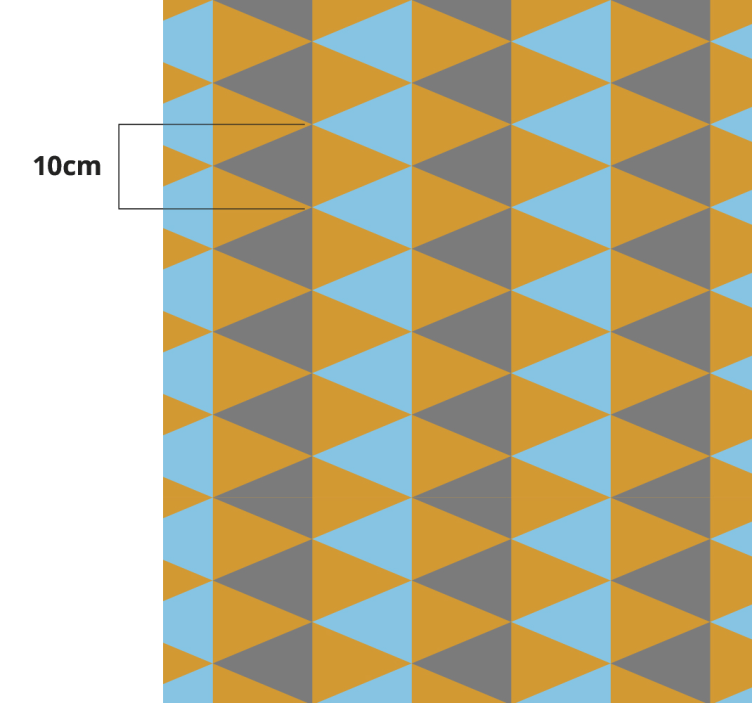 Oranžové, modré a šedé trojúhelníky geometrické koberce - TenStickers
