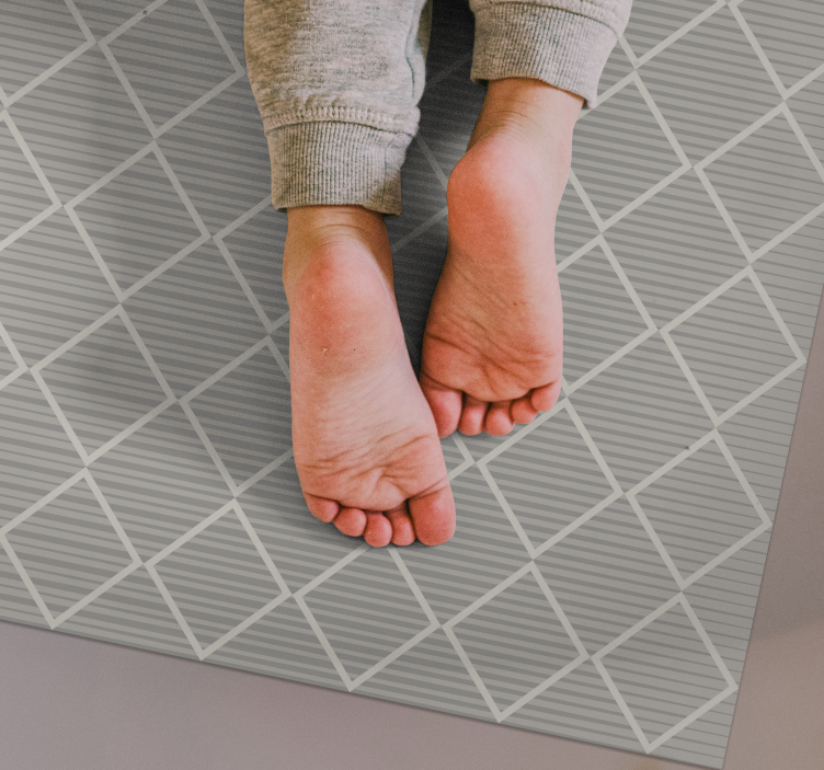 Nepravidelné šedé kosočtverce geometrické vinylové koberce - TenStickers
