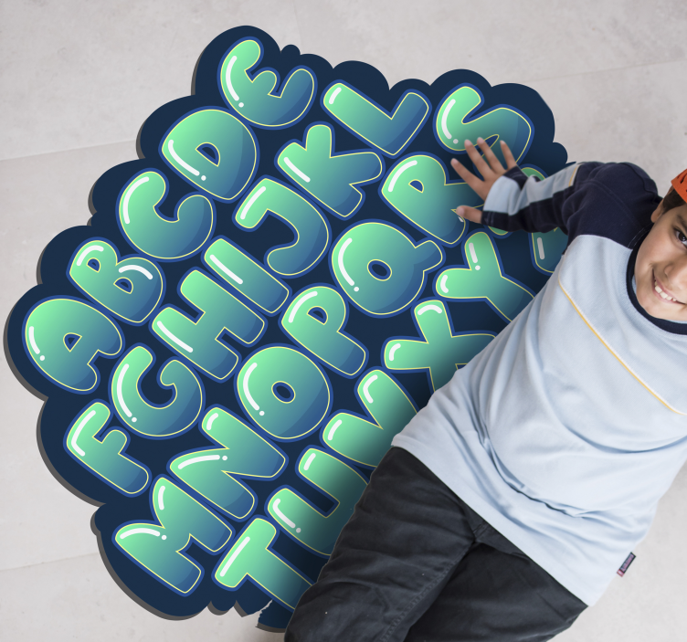 Báječný abeceda bubliny vinyl koberec - TenStickers