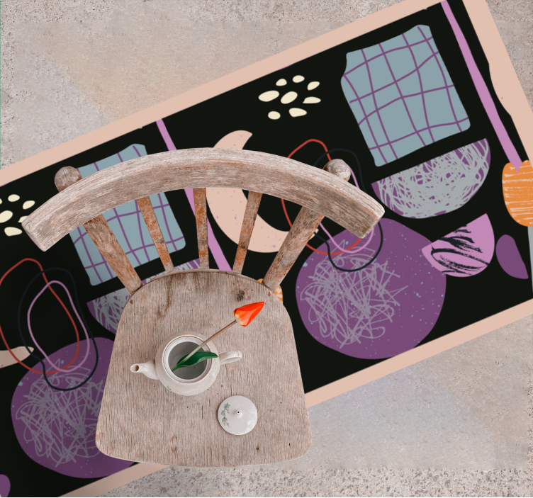 Fialový koláž abstrakce moderní koberec - TenStickers