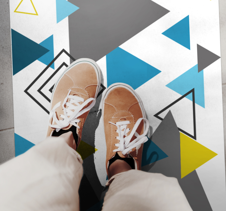 Abstraktní trojúhelníkový vzor Geometrický vinylový koberec - TenStickers