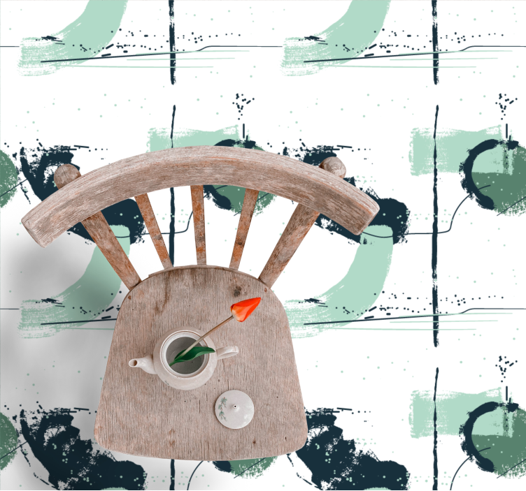 Abstraktní zelené tahy Minimalistický vinylový koberec - TenStickers