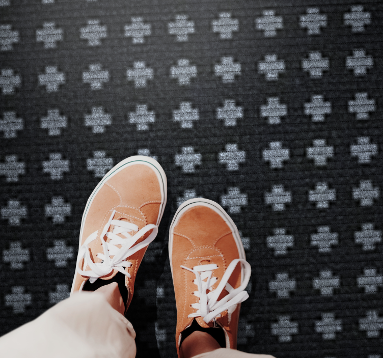 Adde černobílý severský vinylový koberec - TenStickers