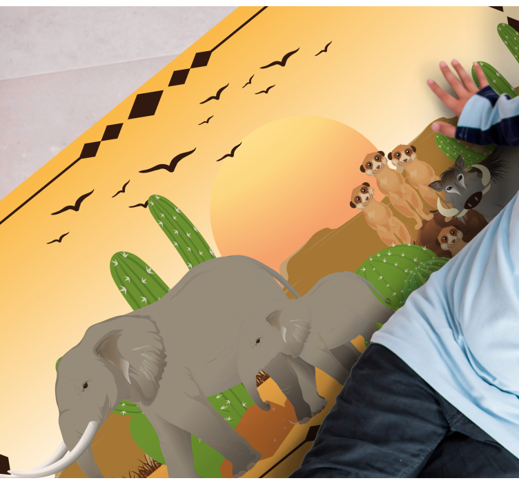 Africká zvířata v koberci divokých zvířat - TenStickers