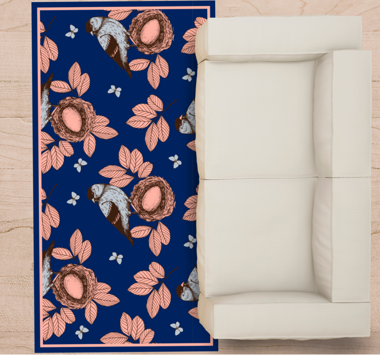 Africký styl modrý ptačí hnízdo zvířecí koberec - TenStickers