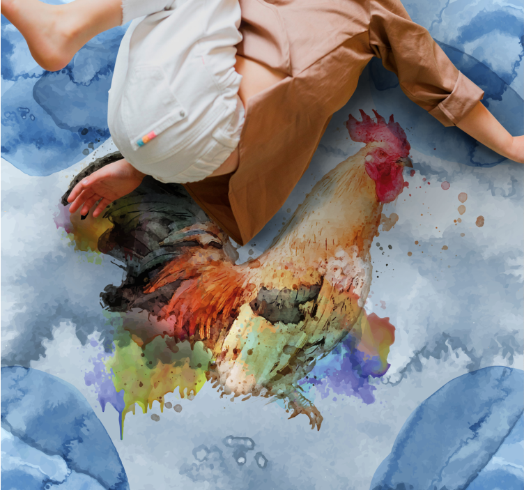 Akvarel malovaný čtvercový vinylový koberec - TenStickers