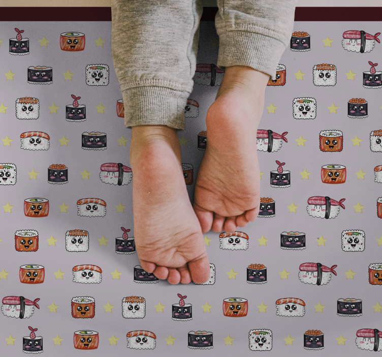 Dětský vinylový koberec anime sushi - TenStickers