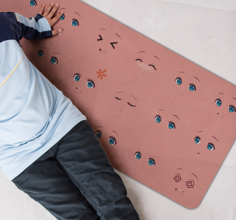 Anime tváře teen vinylový koberec - TenStickers