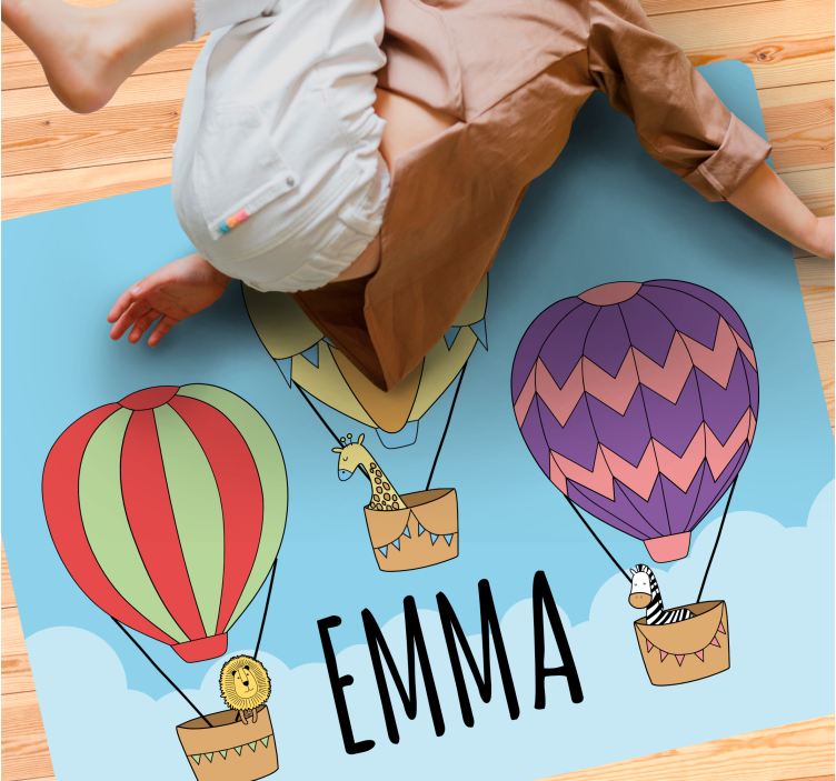 Balónky s roztomilými zvířaty přizpůsobená vinylový koberec - TenStickers