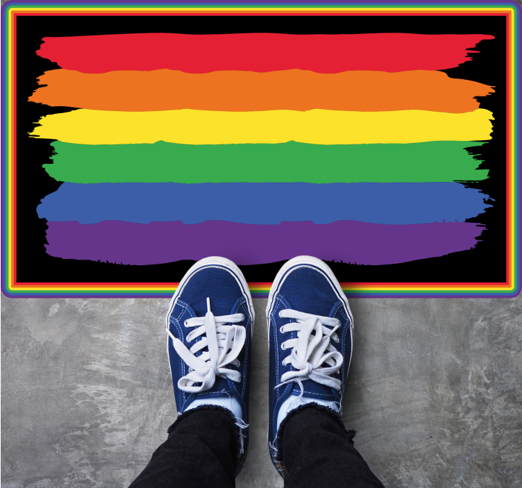 Barevné duhové pruhy Pruhovaný vinylový koberec - TenStickers