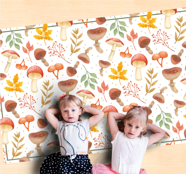 Barevné houbové prvky Přírodní vinylový koberec - TenStickers