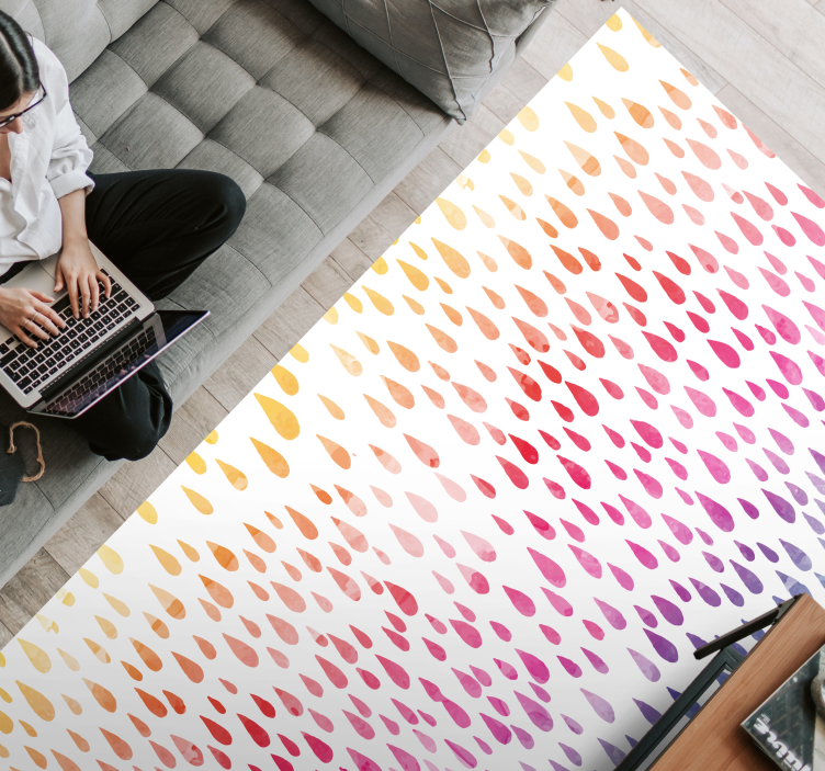 Barevný kapky mozaikový vinylový koberec - TenStickers