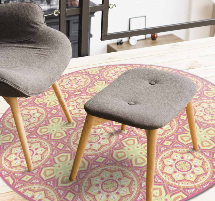 Barevná mandala s tečkami vinylový koberec - TenStickers