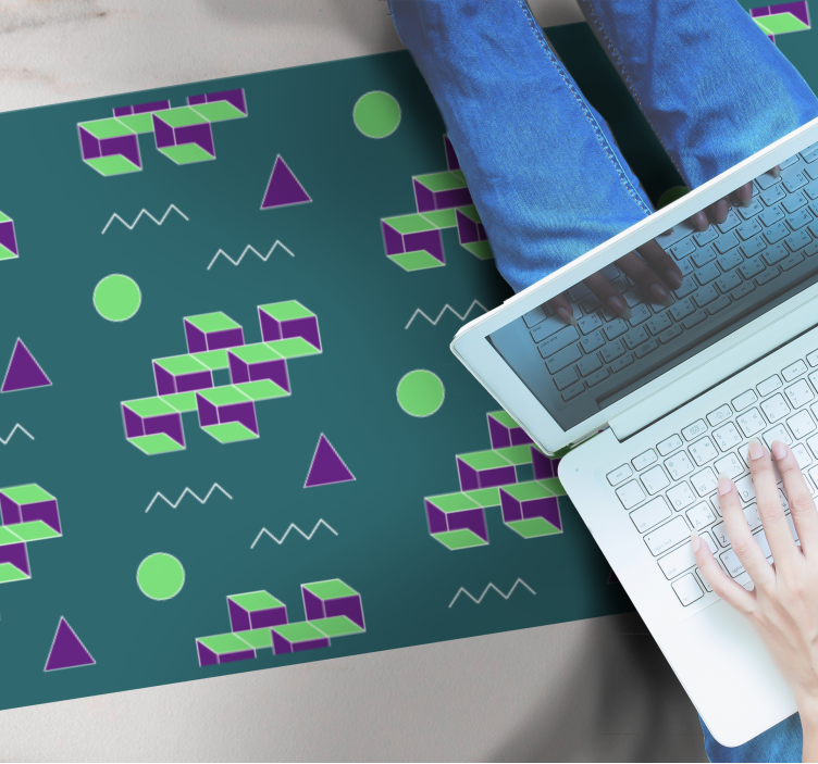 Barevné tvary bloků Vintage vinylový koberec - TenStickers