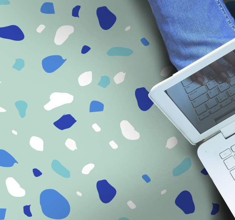 Modré terazzo vinylový koberec - TenStickers