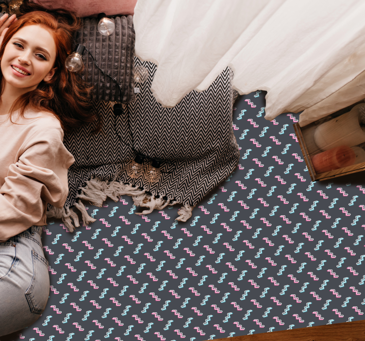 Barevné vlnité tvary Ostatní Vinylový koberec - TenStickers