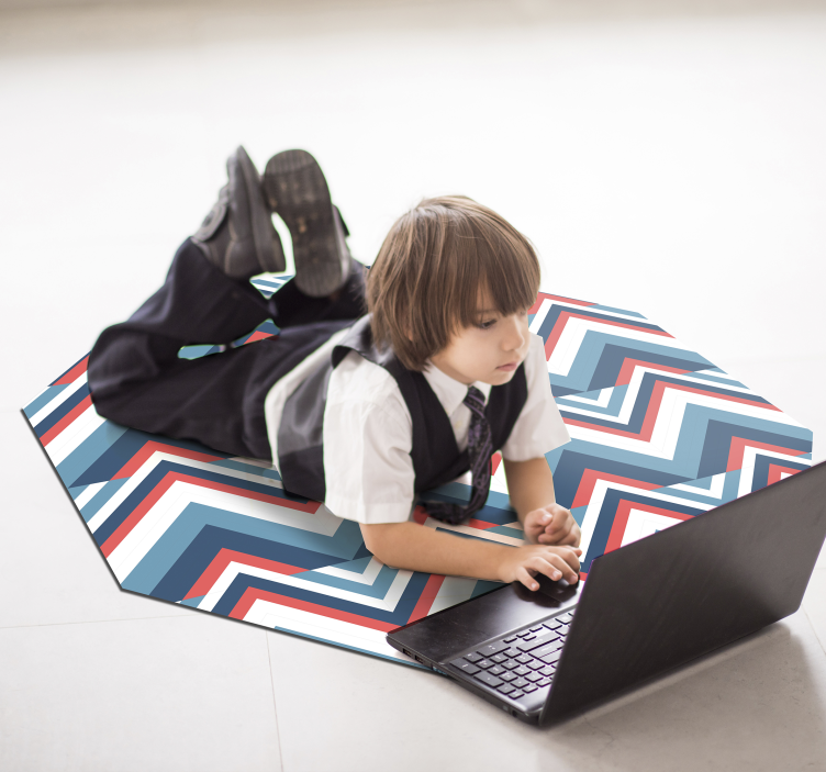 Barevný blok ve tvaru chevron Geometrický vinylový koberec - TenStickers