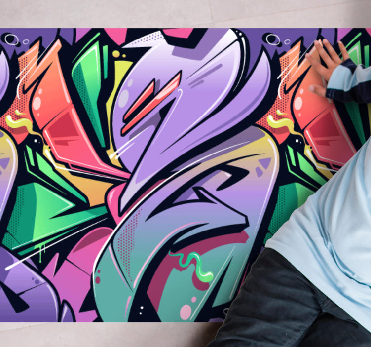 Barevný graffiti street art textury koberec - TenStickers