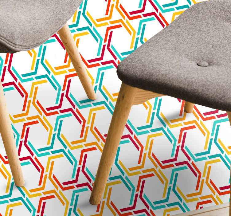 Barevné šestiúhelník vzor geometrické vinylové koberce - TenStickers