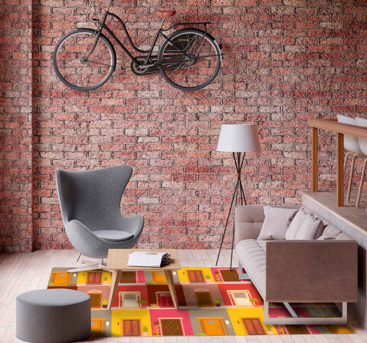 Barevný vzor dveří Minimalistický vinylový koberec - TenStickers