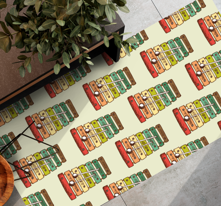 Barevný xylofonový vzor Vinylový koberec pro teenagery - TenStickers