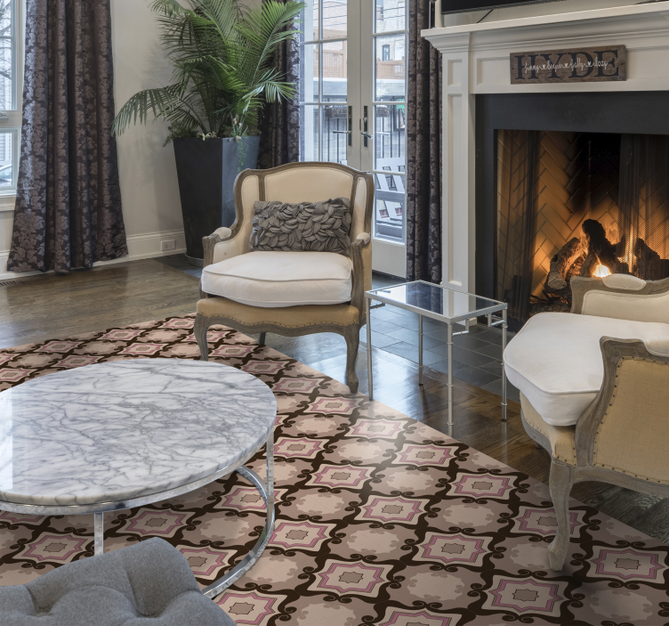 úžasné barokní dlaždice vinobraní vinyl koberec - TenStickers