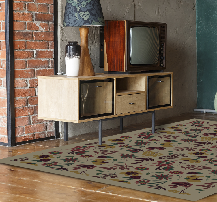 Béžové květinové koberce - TenStickers