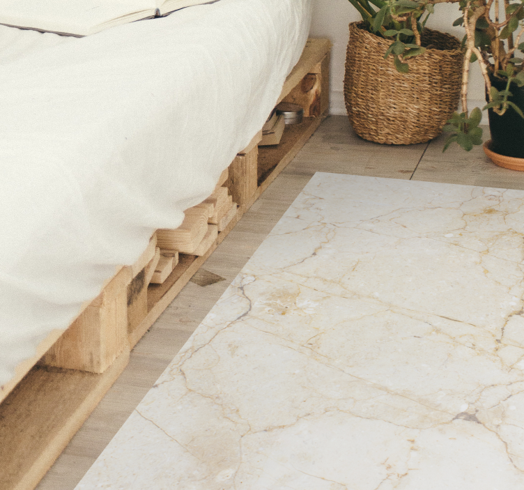 Bílý klasický kamenný vinylový koberec s mramorovým efektem - TenStickers