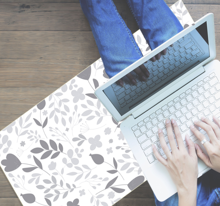 Bílý šedý vinylový koberec moderní koberec - TenStickers