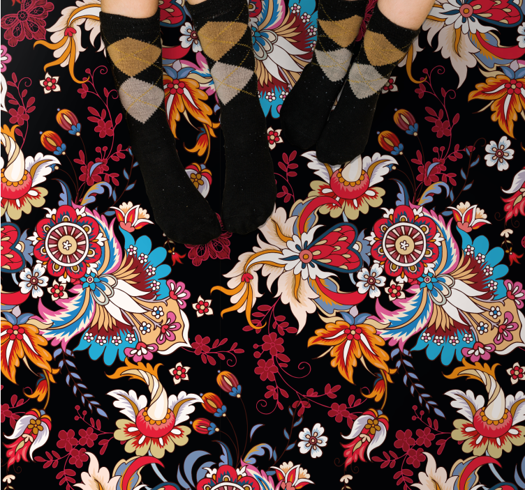 Botanická inspirace Mandala vinylový koberec - TenStickers