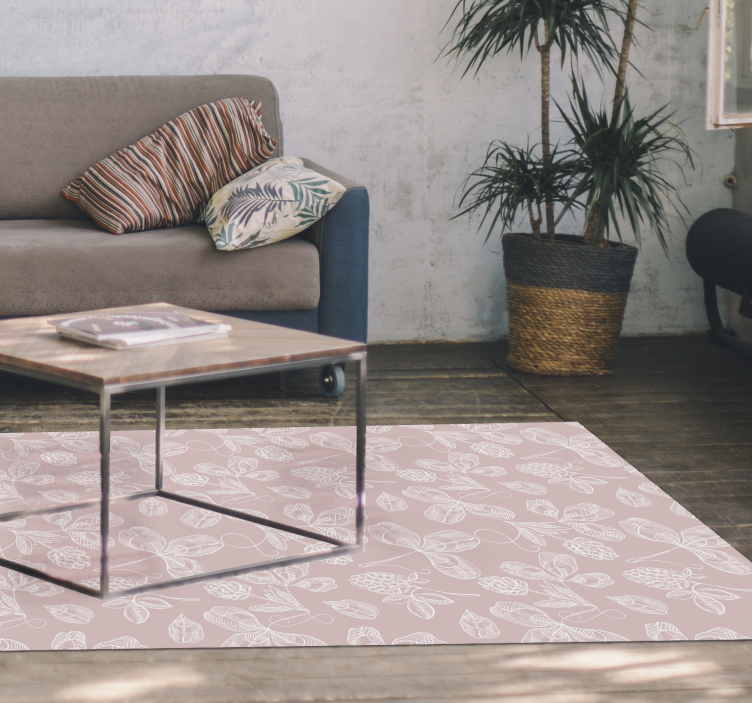 Botanické skici Vinylový koberec s květinami a rostlinami - TenStickers