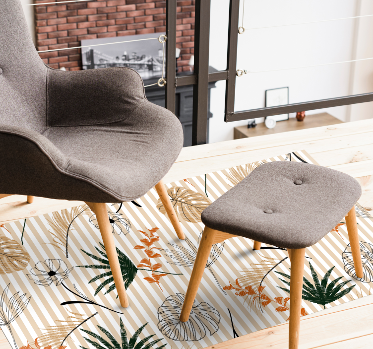 Botanické téma Vinylový koberec s květinami a rostlinami - TenStickers