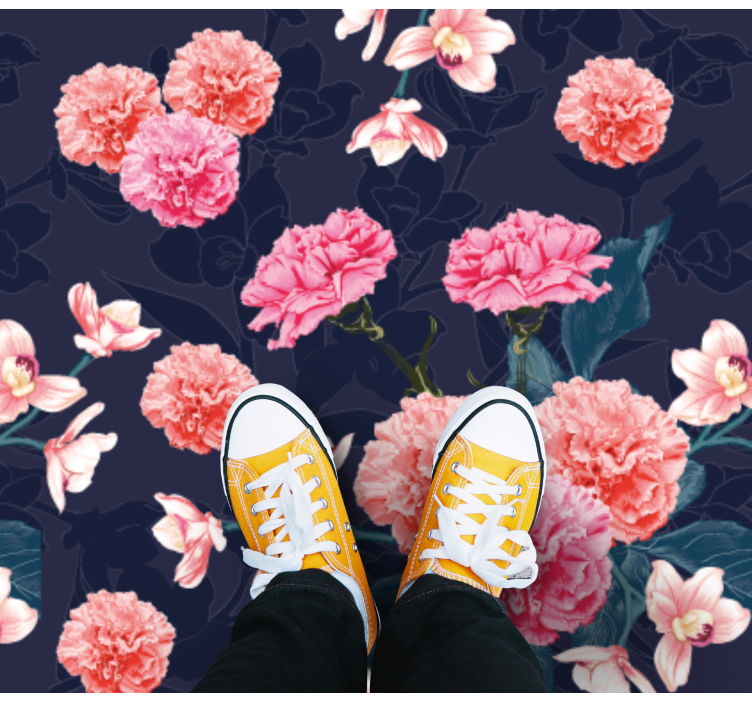 Vinylový koberec s květinami a rostlinami botanický sen - TenStickers