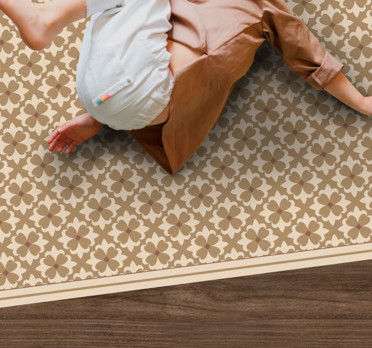 Botanický tisk Mozaikový vinylový koberec - TenStickers