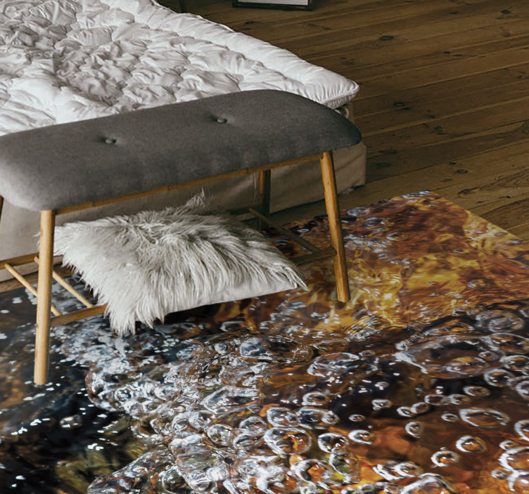 Bublající proud vody vinylový koberec - TenStickers