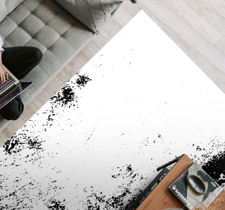 Vinylový koberec z černé a bílé betonové kamenné podlahy - TenStickers