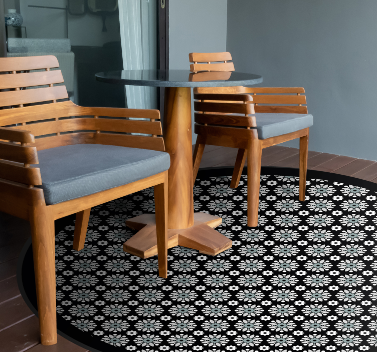 černé a bílé slunce přírodní koberec - TenStickers