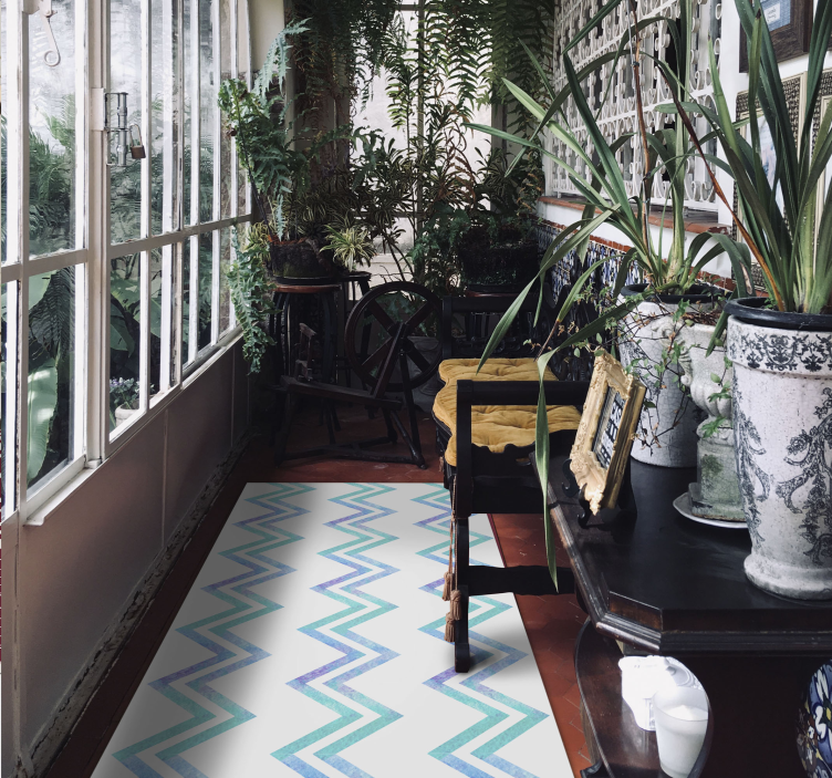 Cikcak vzorovaná harmonie Geometrický vinylový koberec - TenStickers