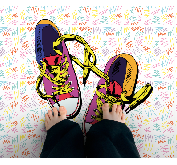 Converse ilustrace 80s boty vintage koberec - TenStickers