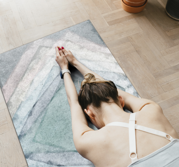 čtvercový vybledlý barvy vintage koberec - TenStickers