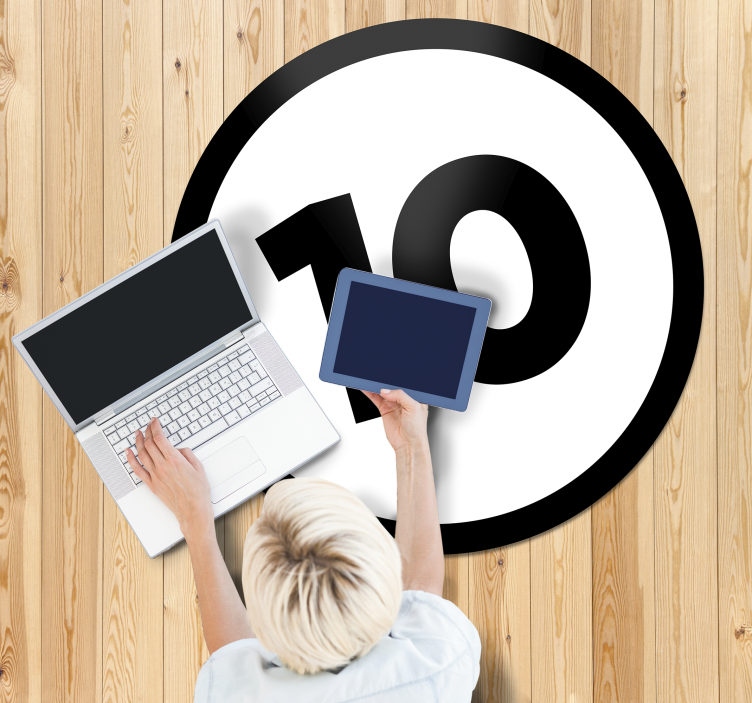 Customizable Circular Number Vinylový koberec do ložnice - TenStickers