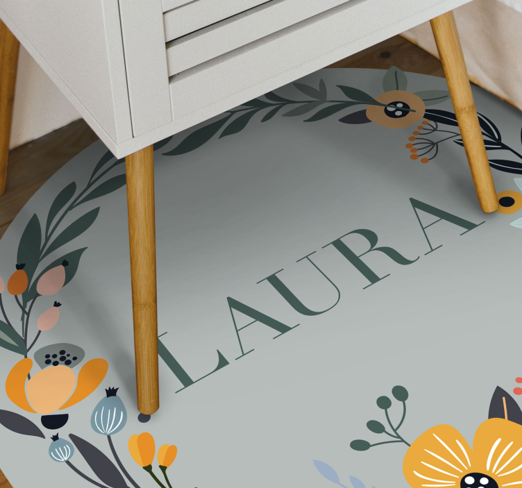 Dekorativní květiny s názvem vinylový koberec - TenStickers