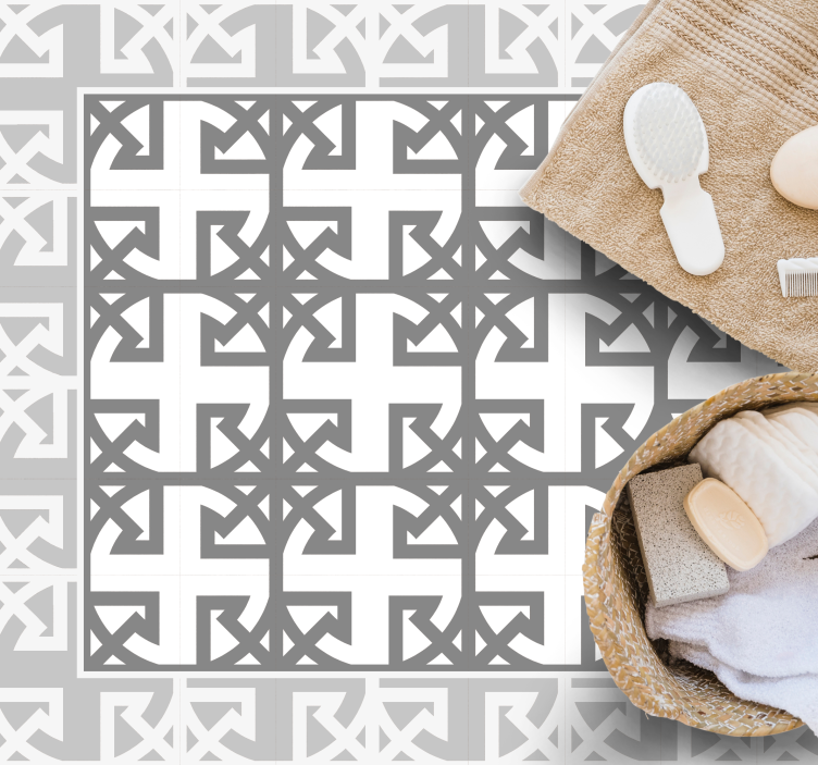 Dekorativní šedý vzor Vinylový koberec s efektem dlaždic - TenStickers