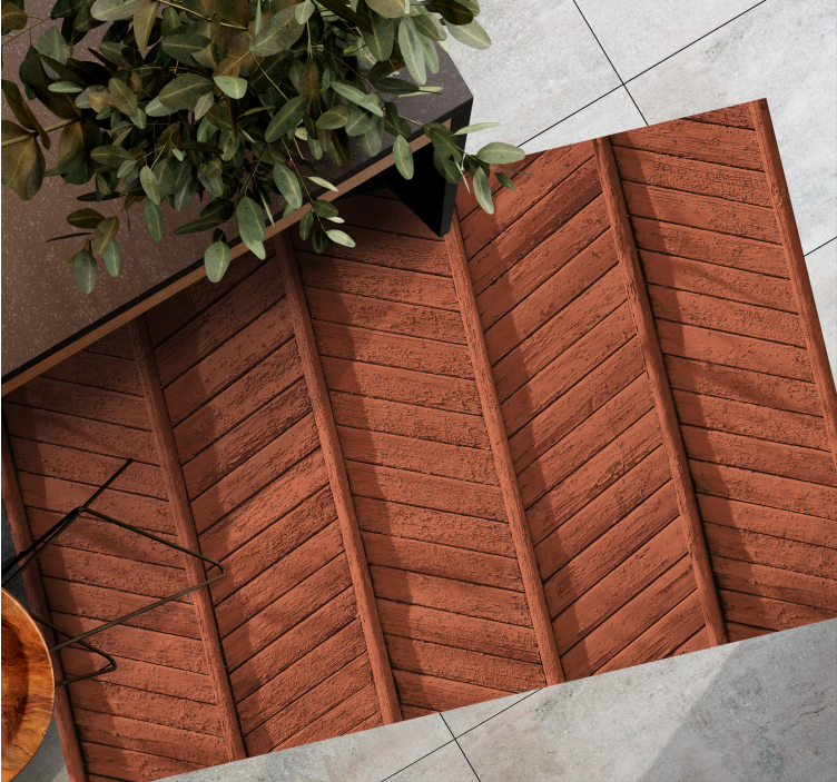 Detail dřevěných prken vinylový koberec s efektem dřeva - TenStickers